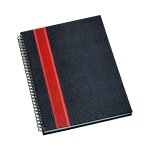 308L-Caderno de Negcios Grande Capa Metalizada Grafite com Faixa Vermelha.jpg