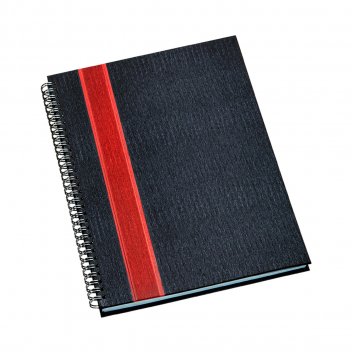 308L-Caderno de Negcios Grande Capa Metalizada Grafite com Faixa Vermelha.jpg